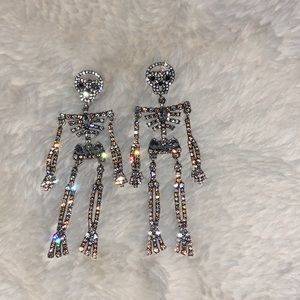 *Bauble Bar* Skeleton Earrings NWOT rhinestones
